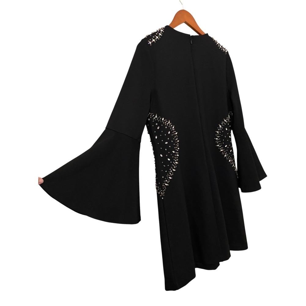 Tuckernuck Embellished Farrow Dress Large Black Rhinestone Cocktail Party Glam - Picture 12 of 16